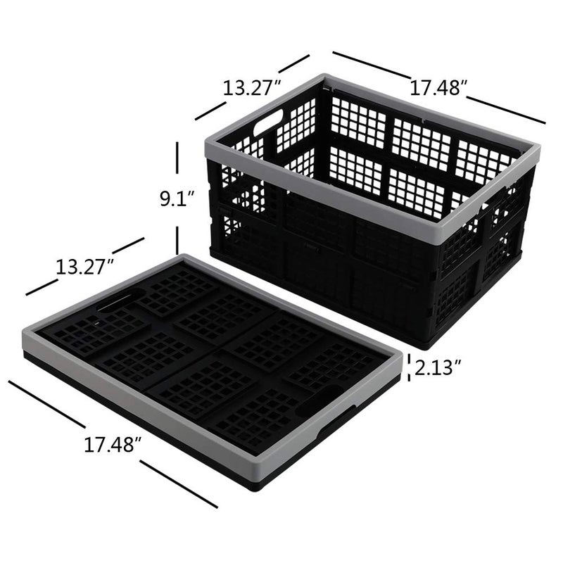 Doryh 34-Liter Collapsible Storage Crates/Stackable Storage Container Basket, Set of 4 - Image 2